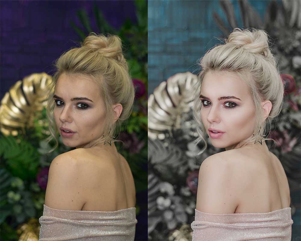 best photo editing services in Virginia shows example of woman portrait color corrections